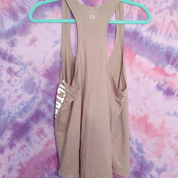 Victoria's Secret Gray Racerback Sport Tank Top: M - Picture 4 of 6